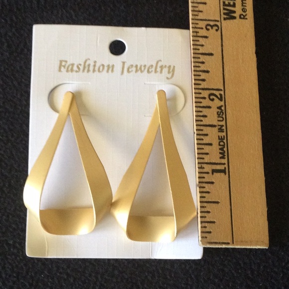 Brushed Gold Tone Pierced Earrings - Picture 3 of 5